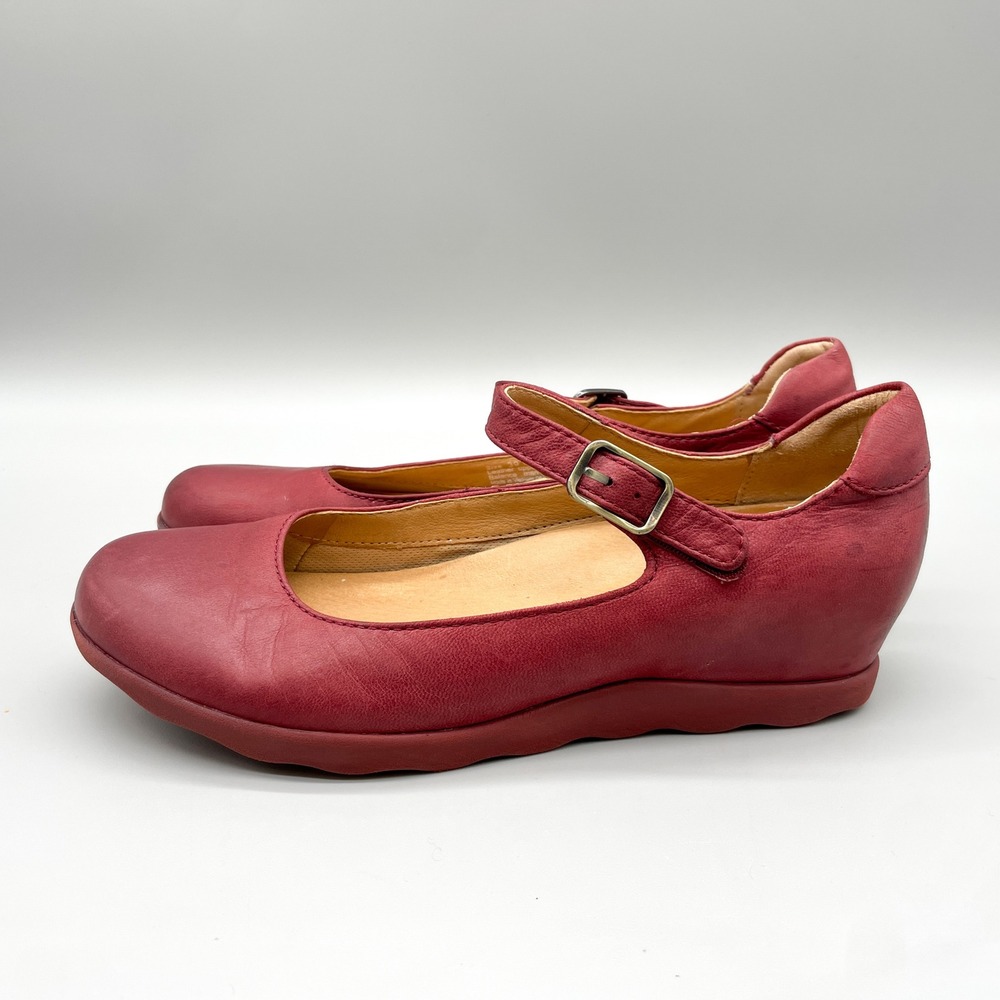 Dansko Womens 39 8.5 Marcella Mary Jane Wedge Red Leather Teacher Office Classic - Picture 4 of 11